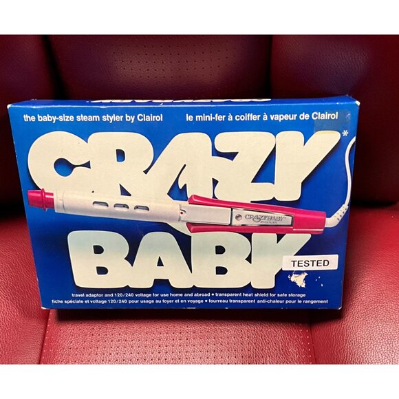 Clairol Crazy Baby Baby Size Steam Styler 120 240 Voltage  Aboard Travel Adaptor - Picture 3 of 3